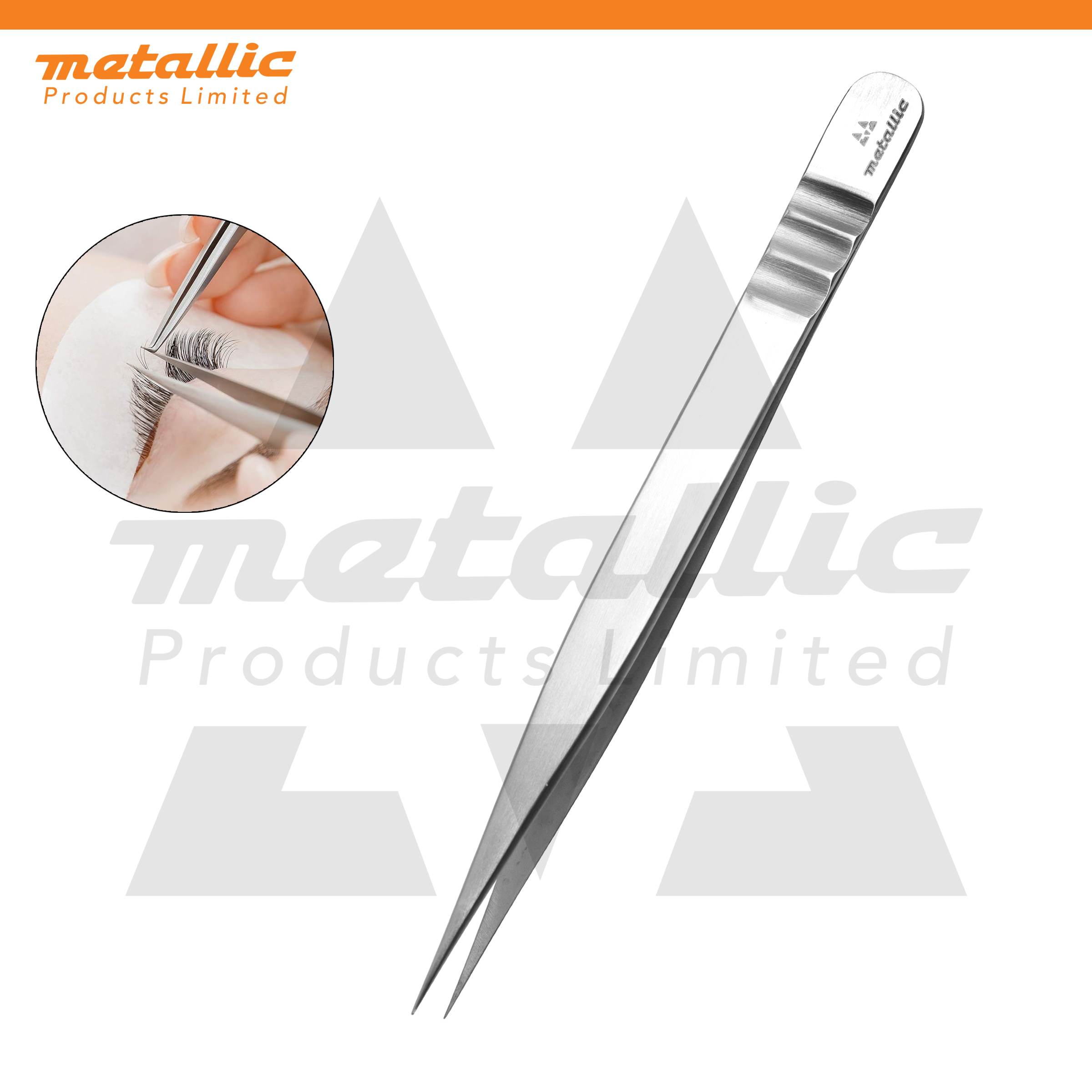 straight lash extension tweezer, stainless steel lash tweezers, precision lash tweezer, lash isolation tool, professional lash tool