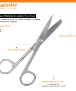 Standard Operating Scissors S/B STR 13cm – Precision Surgical Instrument