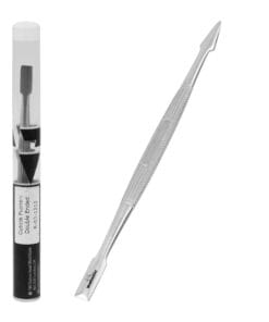 double ended cuticle pusher stainless steel UK, best cuticle pusher tool UK, dual cuticle pusher for manicure UK, professional stainless cuticle pusher UK, salon cuticle pusher tool UK, ergonomic cuticle pusher UK, hygienic cuticle pusher double ended UK