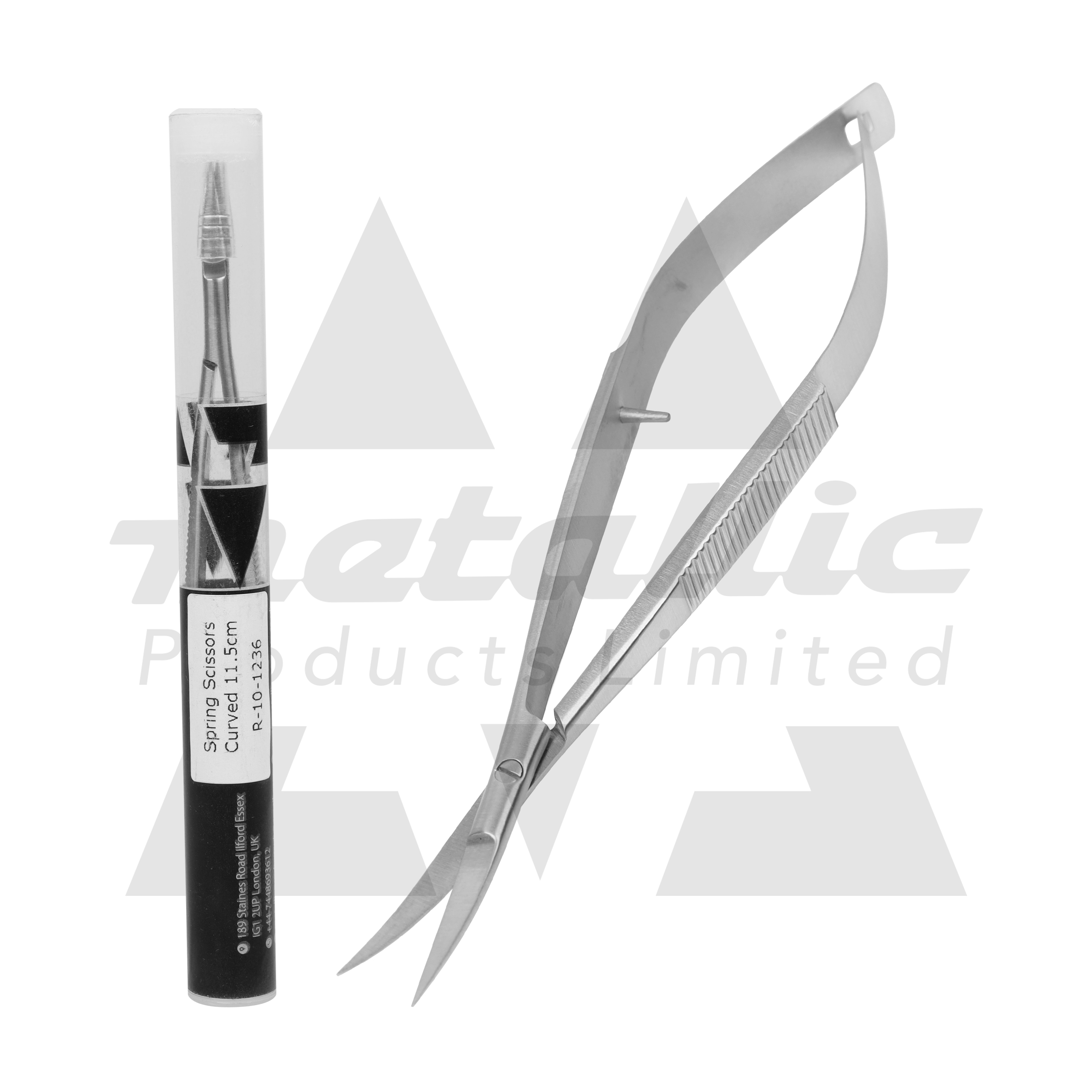 Spring Curved 11.5cm Eyebrow & Eyelash Trimming Scissors – Precision Stainless Steel Grooming Tool