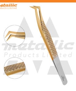 Alternative view of L-Type Lash Extension Tweezers 14cm – Dull & Gold Stainless Steel Professional Lash Tool