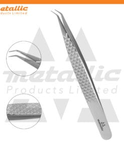 45° lash extension tweezers, short tip lash tweezers, diamond grip lash tweezers, 11.5cm lash extension tweezers, stainless steel lash tweezers