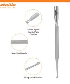 nail cuticle remover tool, dual end cuticle cleaner, metal cuticle remover UK, manicure cuticle tool, nail pusher stainless steel UK, gel nail polish remover tool, nail technician tools UK, professional nail grooming tools