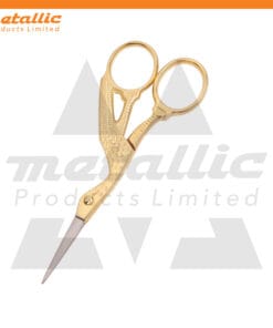 Gold-Plated Stork Scissors – Stainless Steel 3.5in Precision Tool for Embroidery & Manicure