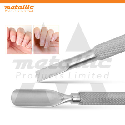 Professional Stainless Steel Dual-Ended Cuticle Pusher & Nail Cleaner Tool for Salon and Home Use