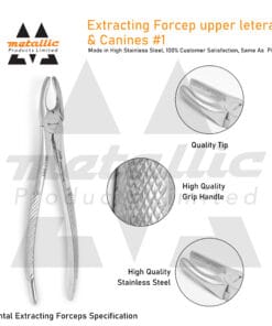 English Pattern Forceps Fig 1 – Upper Laterals & Canines | NHS Dental Tool UK | CE Certified | GP & Clinic Extraction Forceps