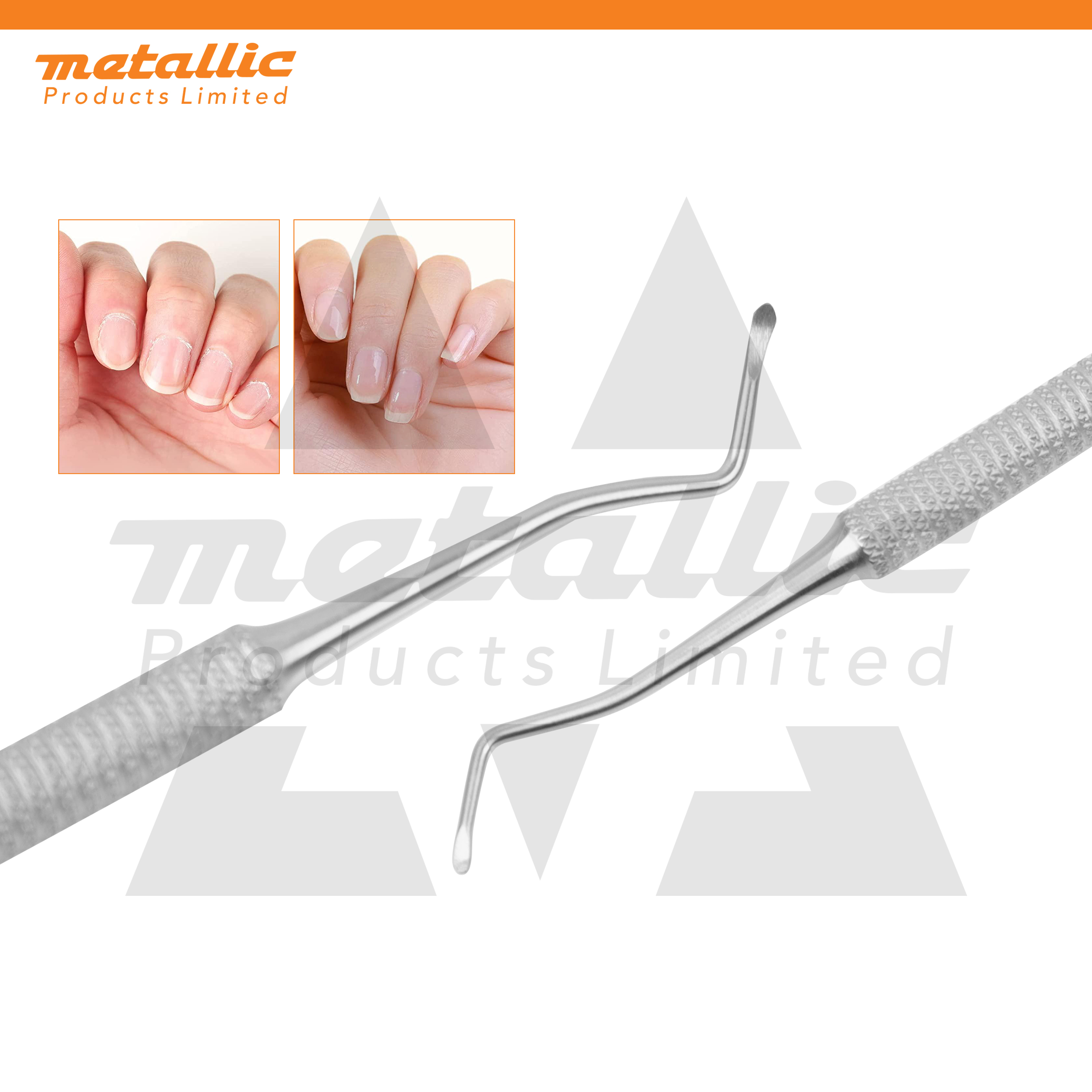 double ended pedicure cleaner, pedicure cleaner 16.5 cm stainless steel, toenail cleaner double ended tool, professional pedicure cleaner stainless steel, dual end nail cleaner pedicure tool, ergonomic pedicure cleaning tool