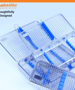 Dental Sterilization Cassette for 5 Instruments with Blue Silicone