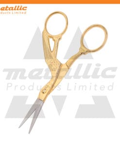 Gold-Plated Stork Scissors – Stainless Steel 3.5in Precision Tool for Embroidery & Manicure