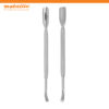dual ended cuticle pusher knife, professional manicure cuticle tool, stainless cuticle scraper tool, cuticle pusher with blade for nails, sharp cuticle knife tool, hygienic nail cuticle pusher, manicure cuticle knife tool