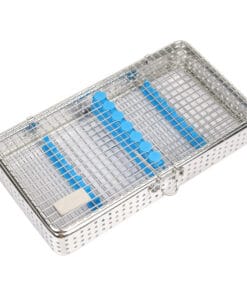 Dental Sterilization Cassette for 7 Instruments with Blue Silicone