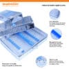 Dental Sterilization Cassette for 7 Instruments with Blue Silicone