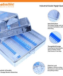 Dental Sterilization Cassette for 7 Instruments with Blue Silicone