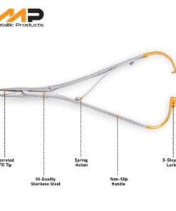 18cm Mathieu Needle Holder with Tungsten Carbide Tip – Extended Reach & Precision