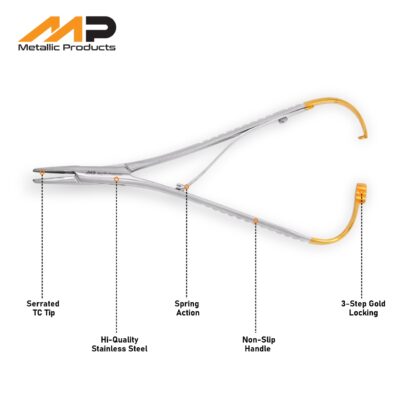 18cm Mathieu Needle Holder with Tungsten Carbide Tip – Extended Reach & Precision