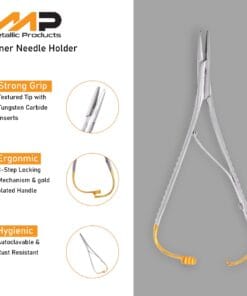 18cm Mathieu Needle Holder with Tungsten Carbide Tip – Extended Reach & Precision