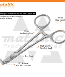 Stieglitz Splinter Forceps 13.5 cm Angled 90° – Precision Foreign Body Removal