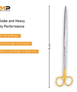 28cm Metzenbaum Dissecting Scissors, Straight, with Tungsten Carbide Inserts