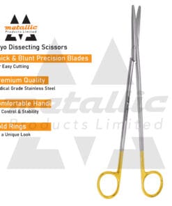 Tonsil Metzenbaum scissors UK, 20cm surgical dissecting scissors, TC tip Metzenbaum scissors, stainless steel surgical scissors UK, ENT dissecting scissors 20cm, tungsten carbide Metzenbaum tool UK, medical dissecting scissors