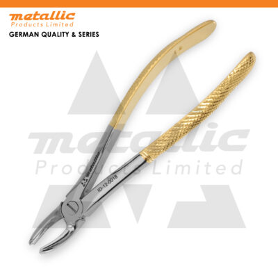 tooth extracting forceps #18 UK, gold handle dental forceps UK, upper molar extraction tool UK, stainless steel dental forceps UK, surgical dental extraction forceps #18, reusable dental tools UK, dentist extraction instrument #18, premium dental surgical tool UK