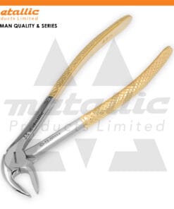 tooth extracting forceps fig 33a UK, gold plated dental extraction tool, lower jaw extraction forceps UK, fig 33a dental forceps stainless steel, reusable dental forceps UK, dentist extraction instrument gold handle, professional dental extraction tool UK, lower molar extraction tool UK