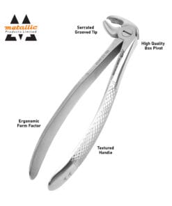 dental extracting forceps #22 UK, english pattern extraction forceps, dull finish dental forceps, stainless steel dental tool UK, lower molar extraction forceps #22, reusable surgical dental pliers, professional dental instruments UK