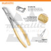 tooth extractor forceps fig 79 UK, gold plated dental forceps, upper third molar extraction tool UK, fig 79 dental extractor gold handle, stainless steel dental forceps UK, surgical tooth extractor gold handle UK, premium dental extraction instrument, reusable upper molar extractor UK