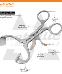 dental molt mouth gag 14cm UK, oral cheek retractor stainless steel, adult dental mouth gag UK, surgical oral retractor 14cm, stainless steel dental mouth gag, dental retractor adult size UK, cheek retractor medical stainless UK, molt gag dental instrument UK