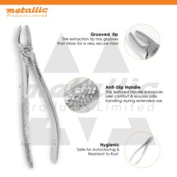 dental surgical extracting forceps figure 17, upper molar extraction tool UK, stainless steel dental forceps, reusable dental extraction instruments, dental molar pliers UK, professional dental tools UK, metallic products dental instruments