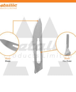 Sterile Scalpel Handle No. 3 with Blade #24 – 50 pcs, individually wrapped for surgical and laboratory use, high-quality #24 surgical blades, professional scalpel blade set, stainless steel surgical instruments, precise scalpel blades for surgery, disposable surgical blades, surgical blade set with handle, surgical tools for hospitals, clinics, and medical schools.