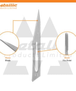 Sterile Scalpel Handle No. 3 with Blade #11 – 50 pcs, individually wrapped for surgical and laboratory use, high-quality #11 surgical blade, professional scalpel blade set, stainless steel surgical instruments, precise scalpel blades for surgery, disposable surgical blades, surgical blade set with handle, surgical tools for hospitals, clinics, and medical schools.