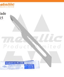 Sterile Scalpel Handle No. 3 with Blade #15 – 50 pcs, individually wrapped for surgical and laboratory use, high-quality #15 surgical blades, professional scalpel blade set, stainless steel surgical instruments, precise scalpel blades for surgery, disposable surgical blades, surgical blade set with handle, surgical tools for hospitals, clinics, and medical schools.