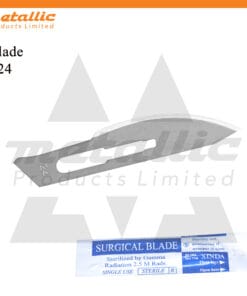 Sterile Scalpel Handle No. 3 with Blade #24 – 50 pcs, individually wrapped for surgical and laboratory use, high-quality #24 surgical blades, professional scalpel blade set, stainless steel surgical instruments, precise scalpel blades for surgery, disposable surgical blades, surgical blade set with handle, surgical tools for hospitals, clinics, and medical schools.