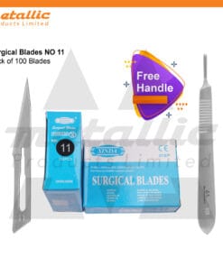 Scalpel Blades #11 – 100 pcs for No. 3 Handle + Free Scalpel Handle | Surgical Blade, BP Blade