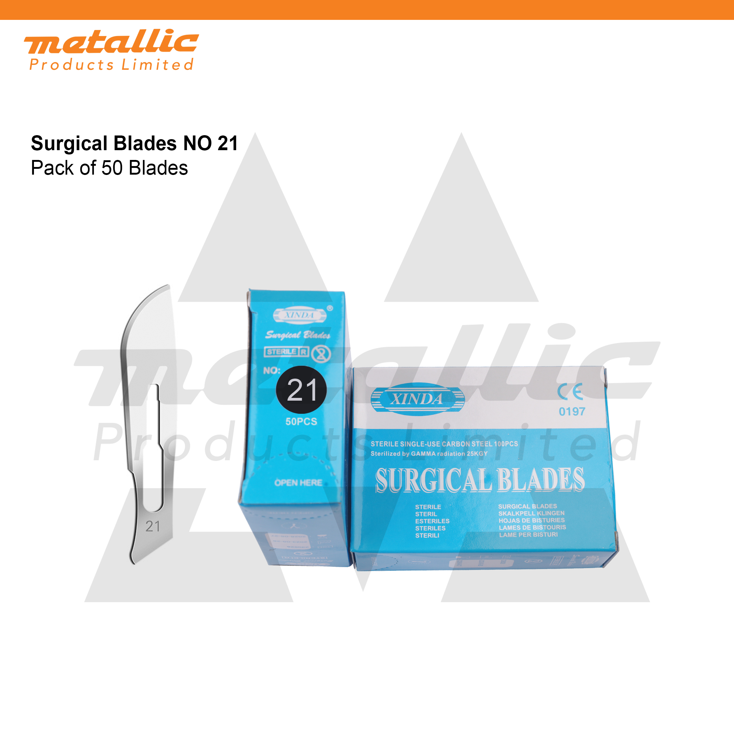 Scalpel Blades #21 – 100 pcs for No. 4 Handle + Free Scalpel Handle | Surgical Blade, BP Blade