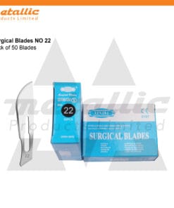 Sterile Scalpel Blades #22 – 100 pcs for No. 4 Handle, individually wrapped, high-quality #22 surgical blades, BP blade #22, disposable scalpel blades for hospitals, clinics, and laboratories. Comes with free No. 3 Scalpel Handle, professional surgical instruments.