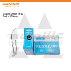 Sterile Scalpel Blades #22 – 100 pcs for No. 4 Handle, individually wrapped, high-quality #22 surgical blades, BP blade #22, disposable scalpel blades for hospitals, clinics, and laboratories. Comes with free No. 3 Scalpel Handle, professional surgical instruments.