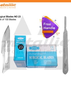 Scalpel Blades #23 – 100 pcs for No. 3 Handle + Free Scalpel Handle | Surgical Blade, BP Blade
