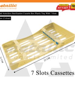 Dental sterilization cassette 7 slots, autoclavable instrument tray 7, dental instrument tray 7, dental cassette tray UK, sterilization tray for dental instruments, autoclave instrument tray 7, dental tray 7 slots, plastic dental cassette, dental sterilization tray UK, reusable dental tray, hospital dental tray, clinic instrument tray, dental instrument organizer, dental autoclave tray
