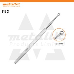 Fox dermal curette 3mm stainless steel
