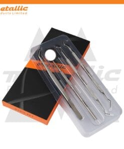Dental examination kit 4 piece set with mouth mirror, college tweezers, probe and explorer
