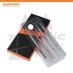 Dental examination kit 4 piece set with mouth mirror, college tweezers, probe and explorer