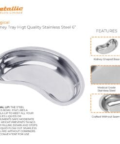 Kidney Dish Stainless Steel Tray Curved 6 Inch