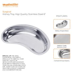 Kidney Dish Stainless Steel Tray Curved 6 Inch