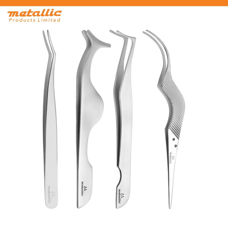False eyelash applicator tweezers for strip lashes and clusters from Metallic Products